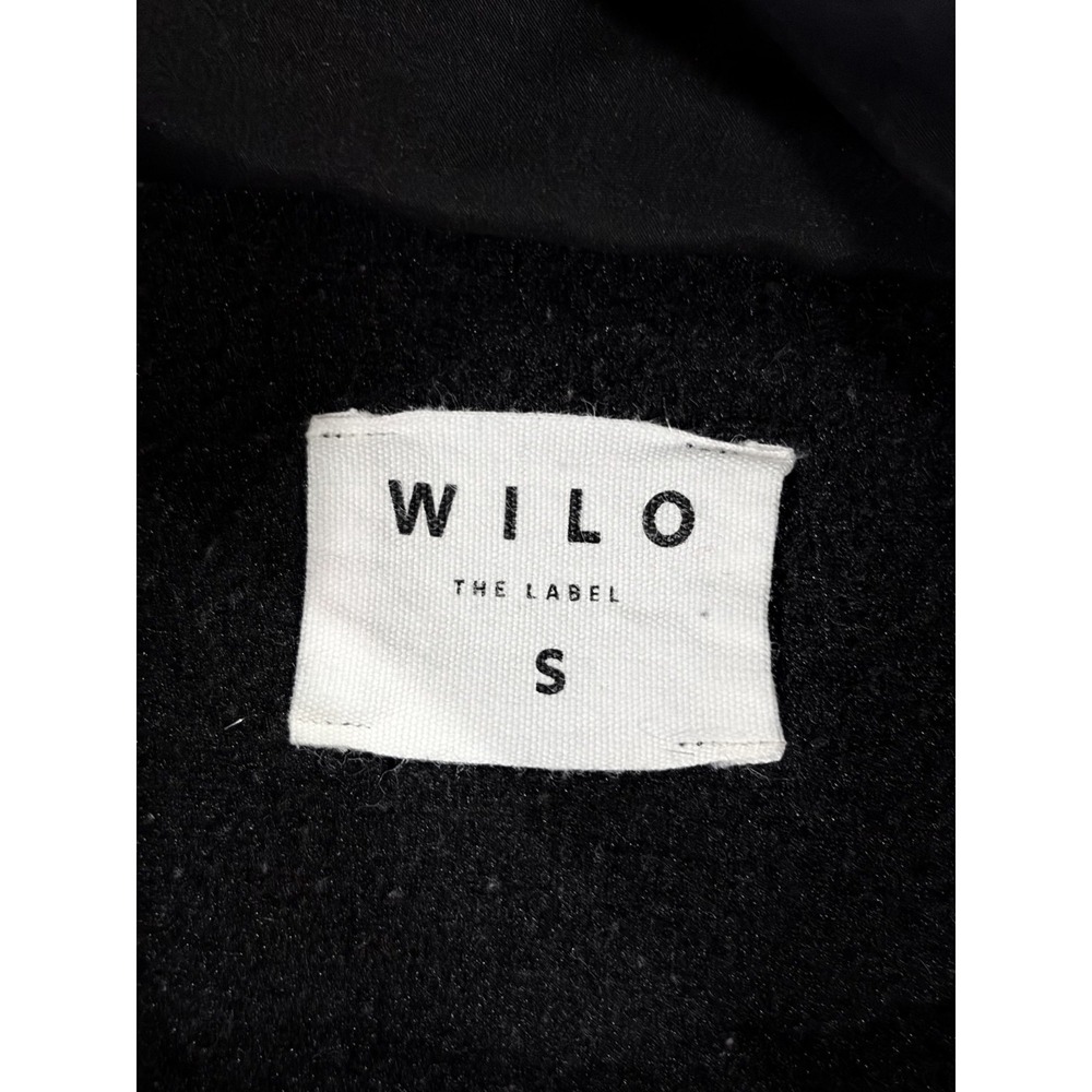 Anthropologie Wilo the Label Fleece Sweatshirt Womens Small Black Half Snap - Picture 7 of 9